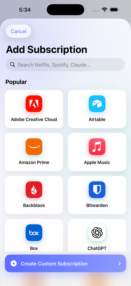 Add — catalog of 3,000+ services